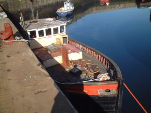 wooden boat Motor Zulu Fifie awaiting repair and conversion