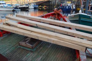 Oak beams for trawler conversion repairs