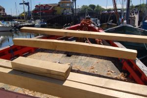 Oak deck beam repair converted MFV