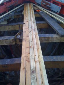 Scottish Zulu trawler deck repairs new planks