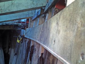 Converted MFV beamshelf repairs in an Old Motor Fifie