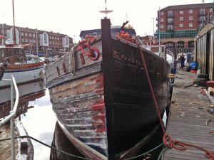 MFV trawler for sale repaired hull planks